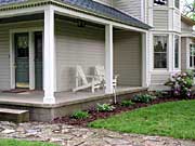 Entry showing Adirondack chairs